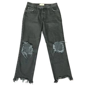 FREE PEOPLE We The Free Denim Distressed High Rise Ankle Cropped Jeans Size 28